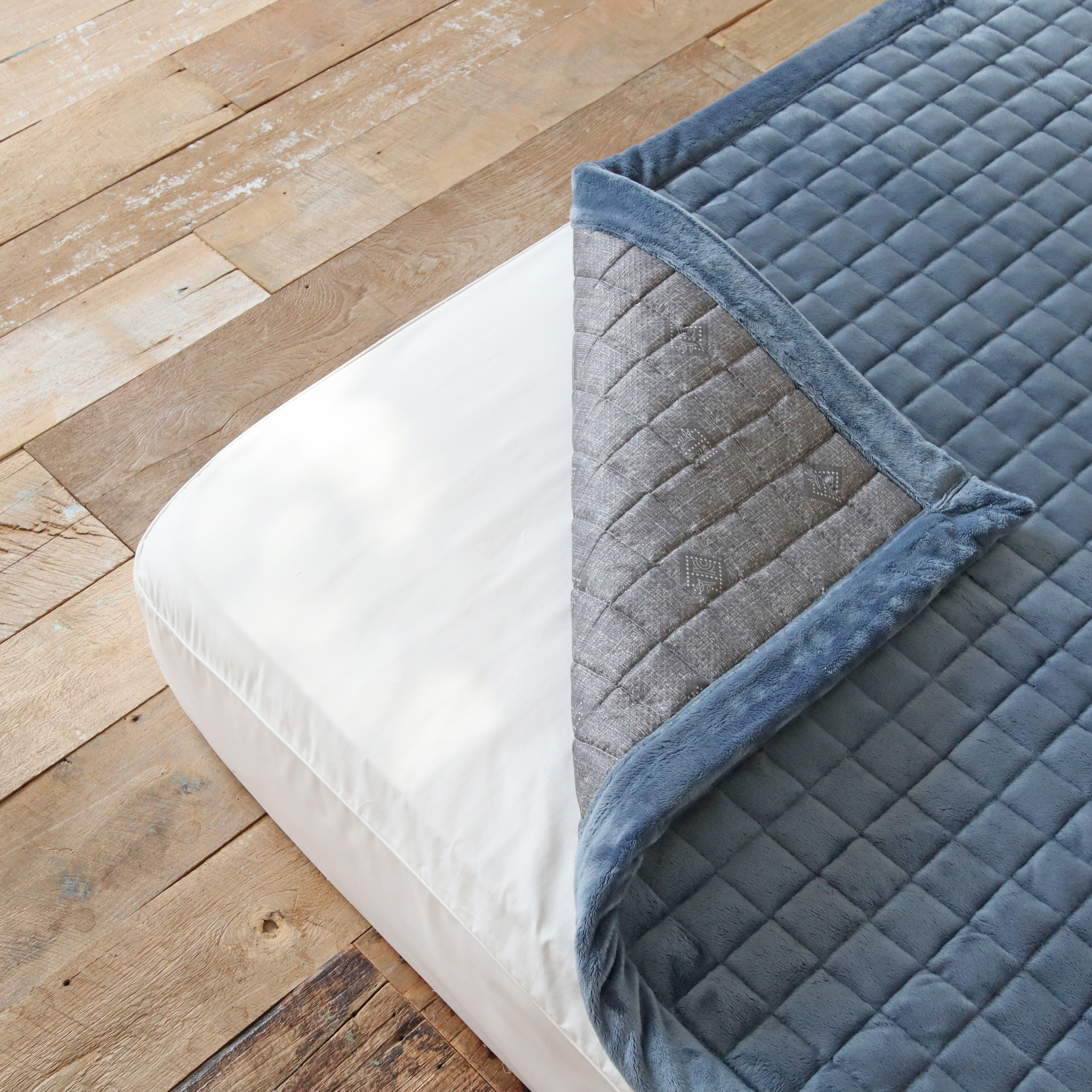 그래핀 자가발열 극세사 기절 겨울 미끄럼방지 고정밴드 침대 패드 SS