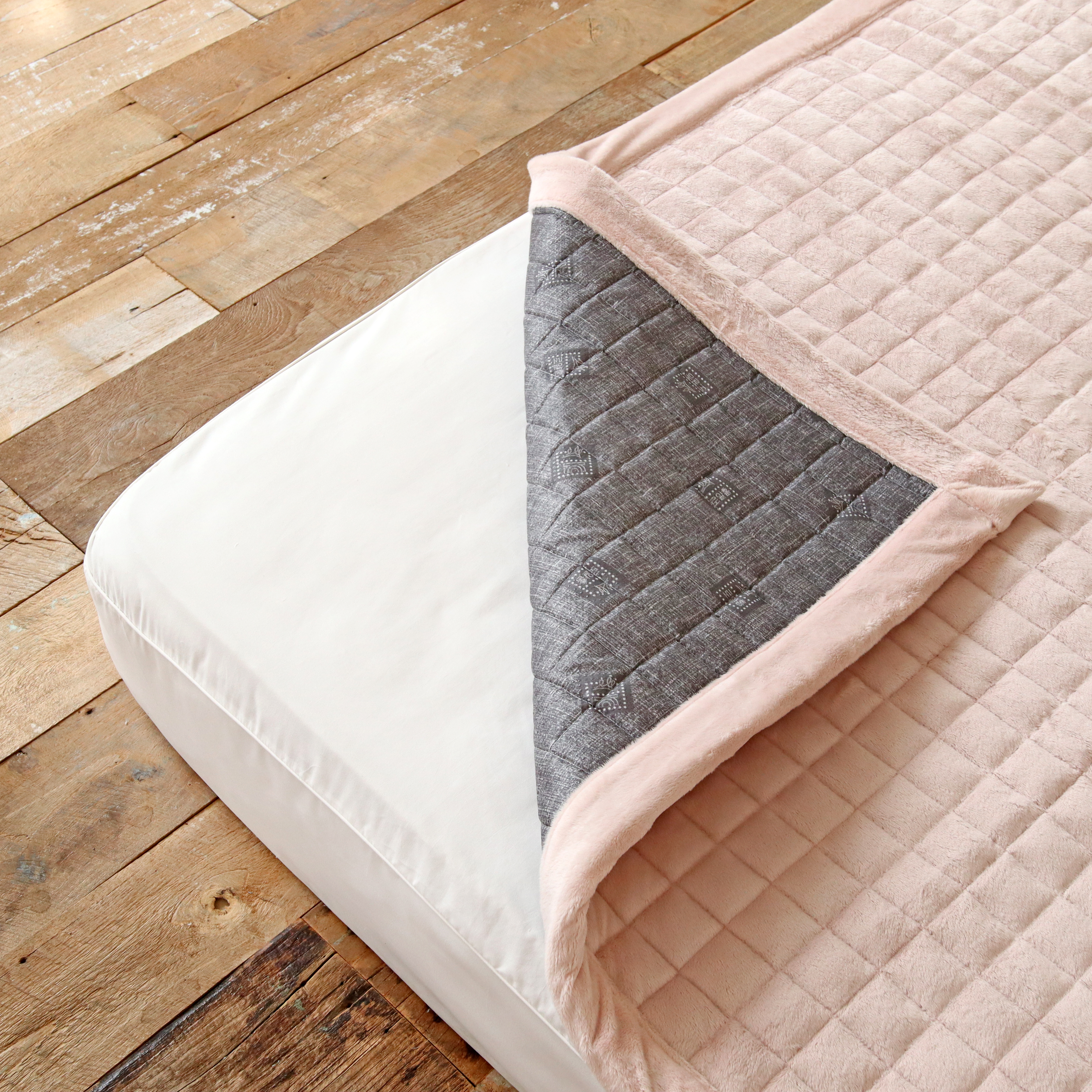 그래핀 자가발열 극세사 기절 겨울 미끄럼방지 고정밴드 침대 패드 SS