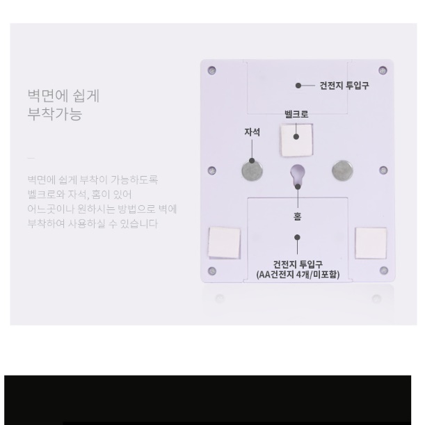 부착식 조명 드레스룸 전등 파우더룸 침대 장식장 - 상세 이미지 5