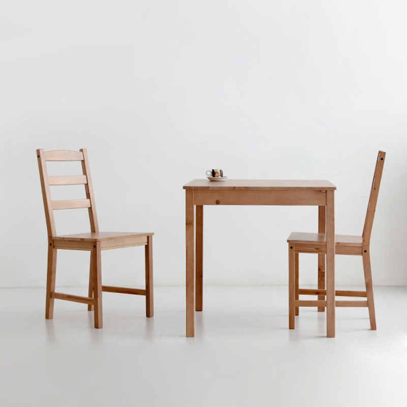 HORBO 2인원목식탁세트 소나무 740mm, 라이트브라운 1332.4158