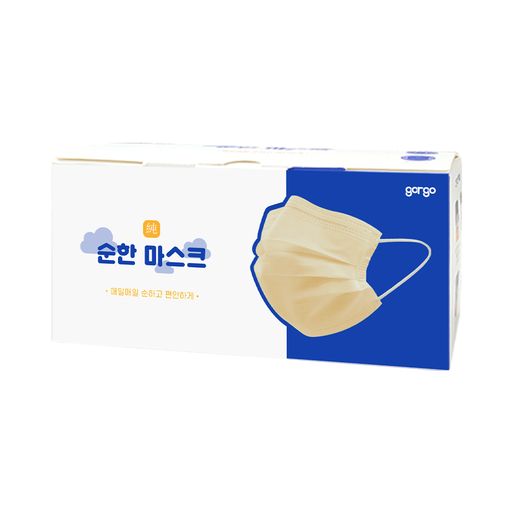 고르고 순한 숨쉬기편한 비말 차단 일회용 덴탈 컬러 마스크 블랙 50매 - 상세 이미지 3
