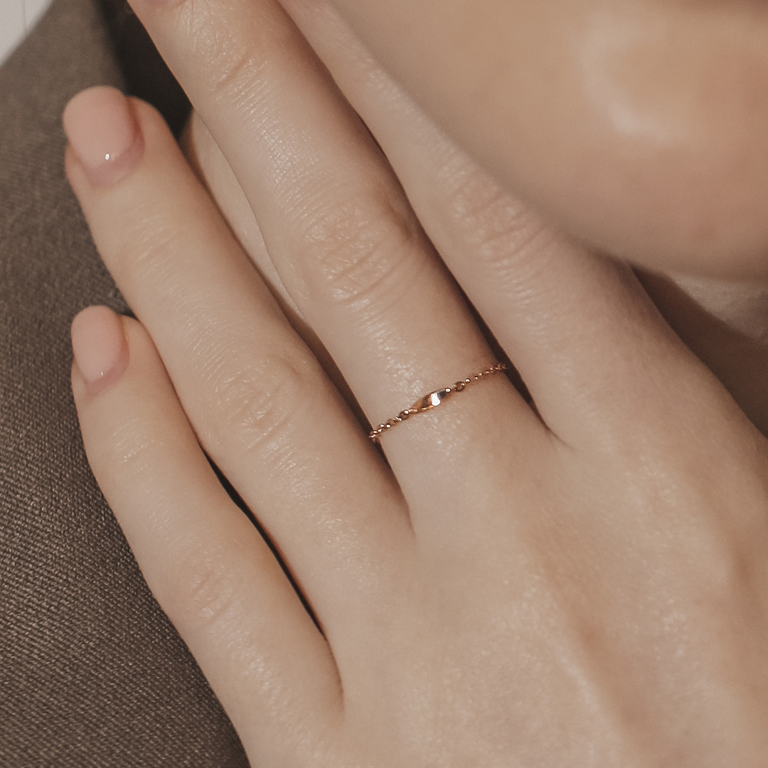 드메르코 14K 커브라인 심볼 체인반지 - 08 금 실 애끼 체인 레이어드 반지