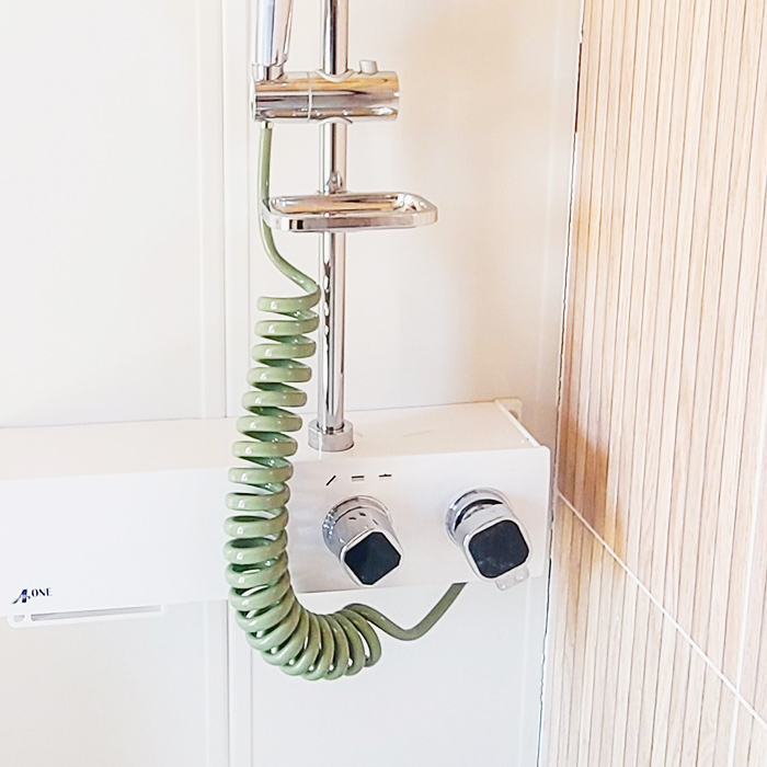 국내산 꼬임방지 샤워호스 스프링 코일 360도 회전 특허 옐로우 3m, 1개