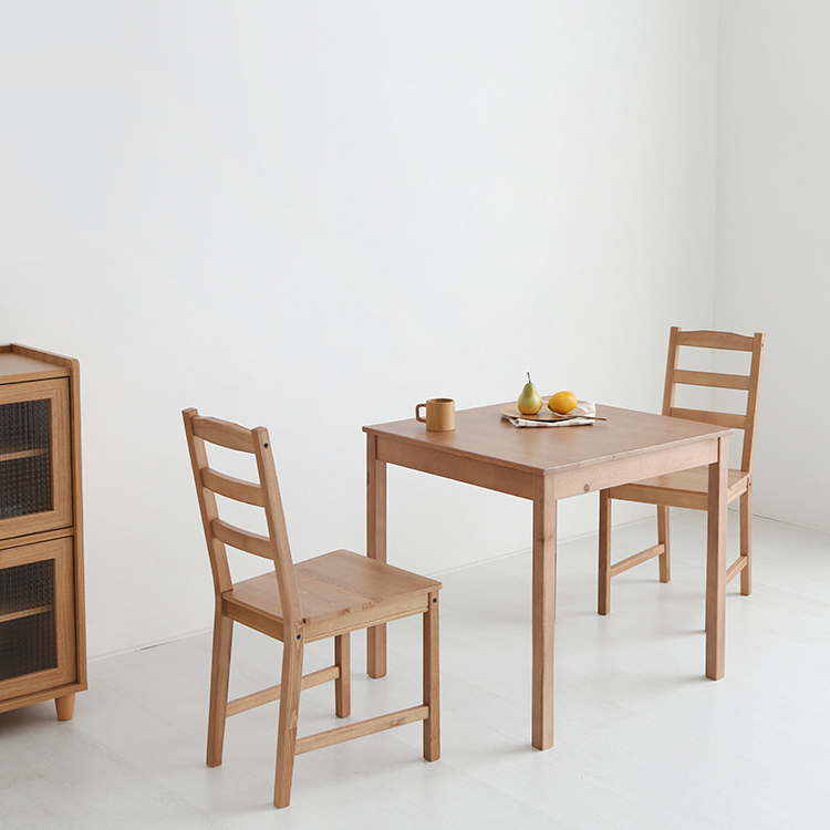 HORBO 2인원목식탁세트 소나무 740mm, 라이트브라운 1332.4158