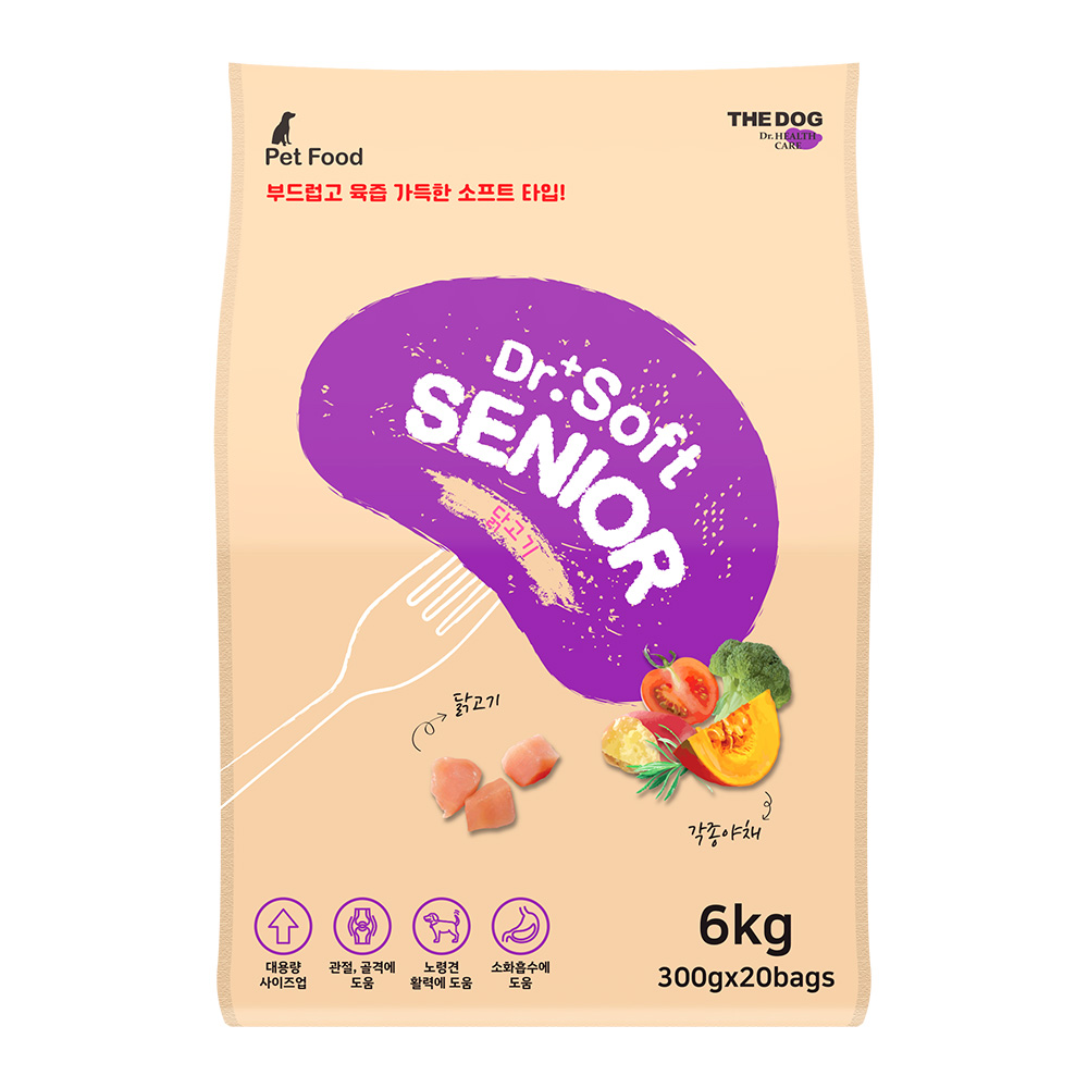 더독 닥터소프트 프리미엄 치킨 노견용, 6kg, 1개 - 메인 이미지