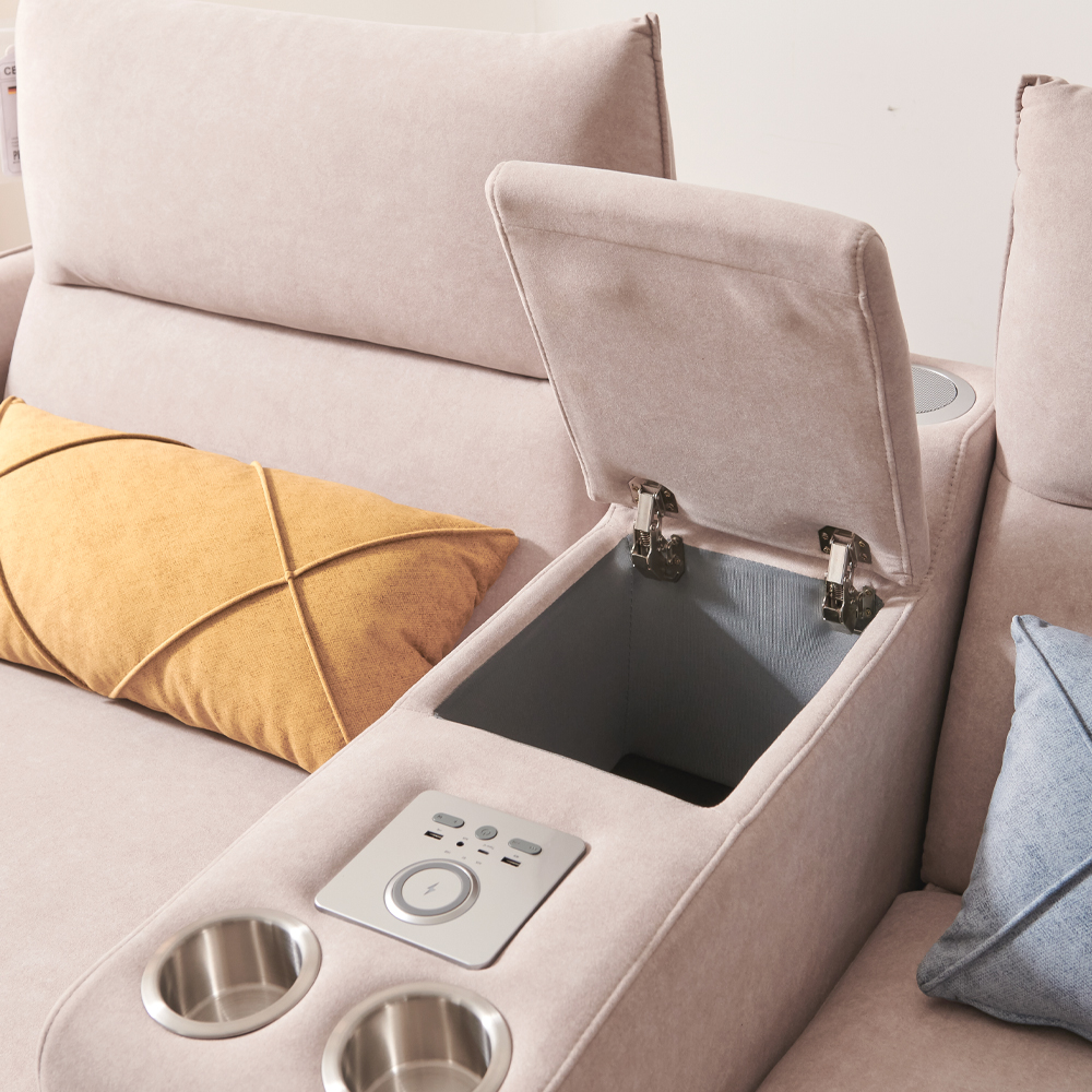 서광퍼니처 보리스 조야 블루투스 홈바 4인 전동 리클라이너 소파 sk