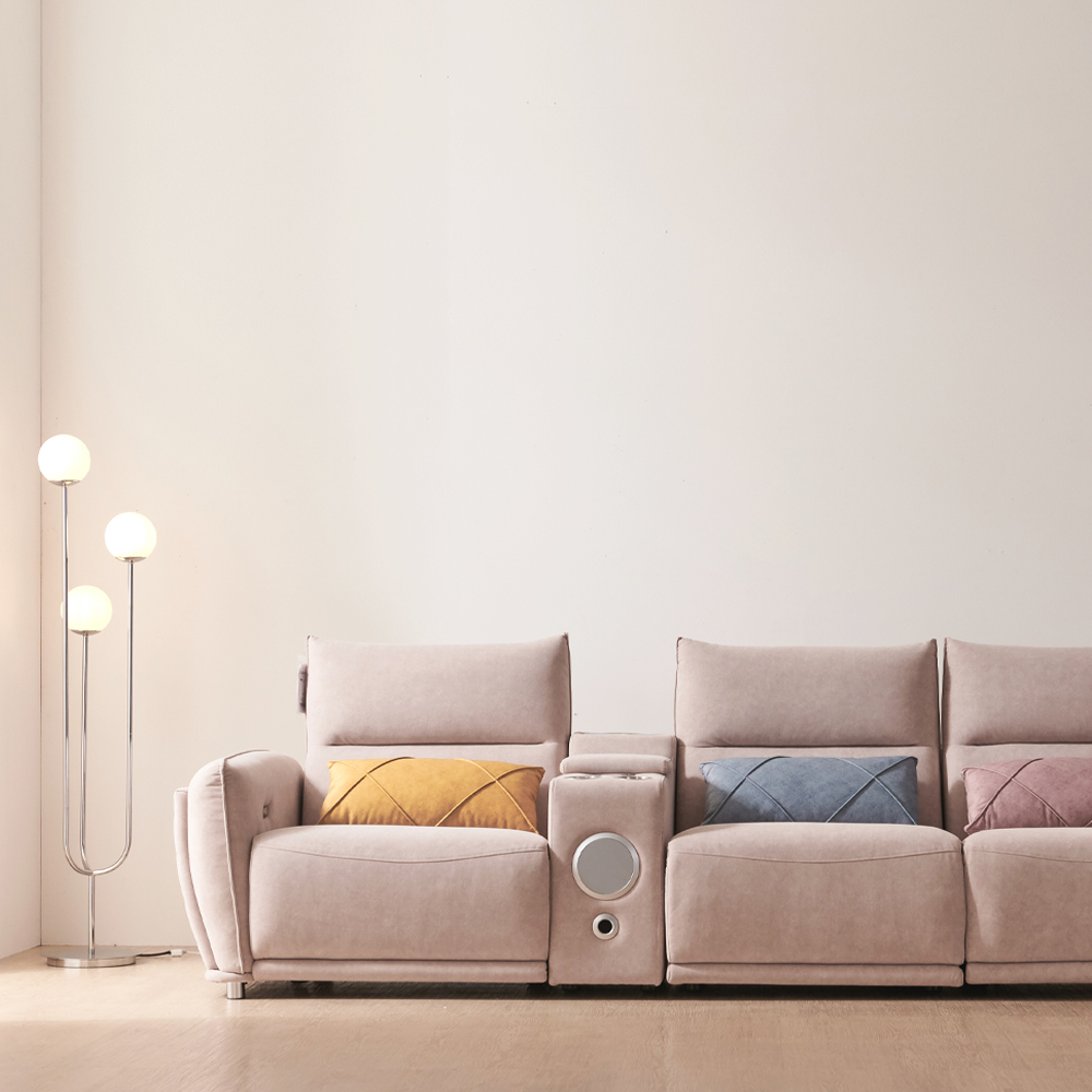 서광퍼니처 보리스 조야 블루투스 홈바 4인 전동 리클라이너 소파 sk