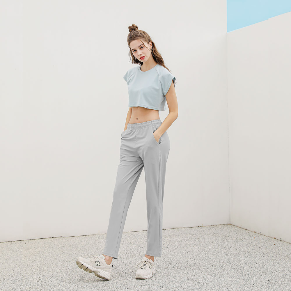 AIR 쿨 트리코트 여성 스판 밴딩 슬랙스 바지 - 상세 이미지 2