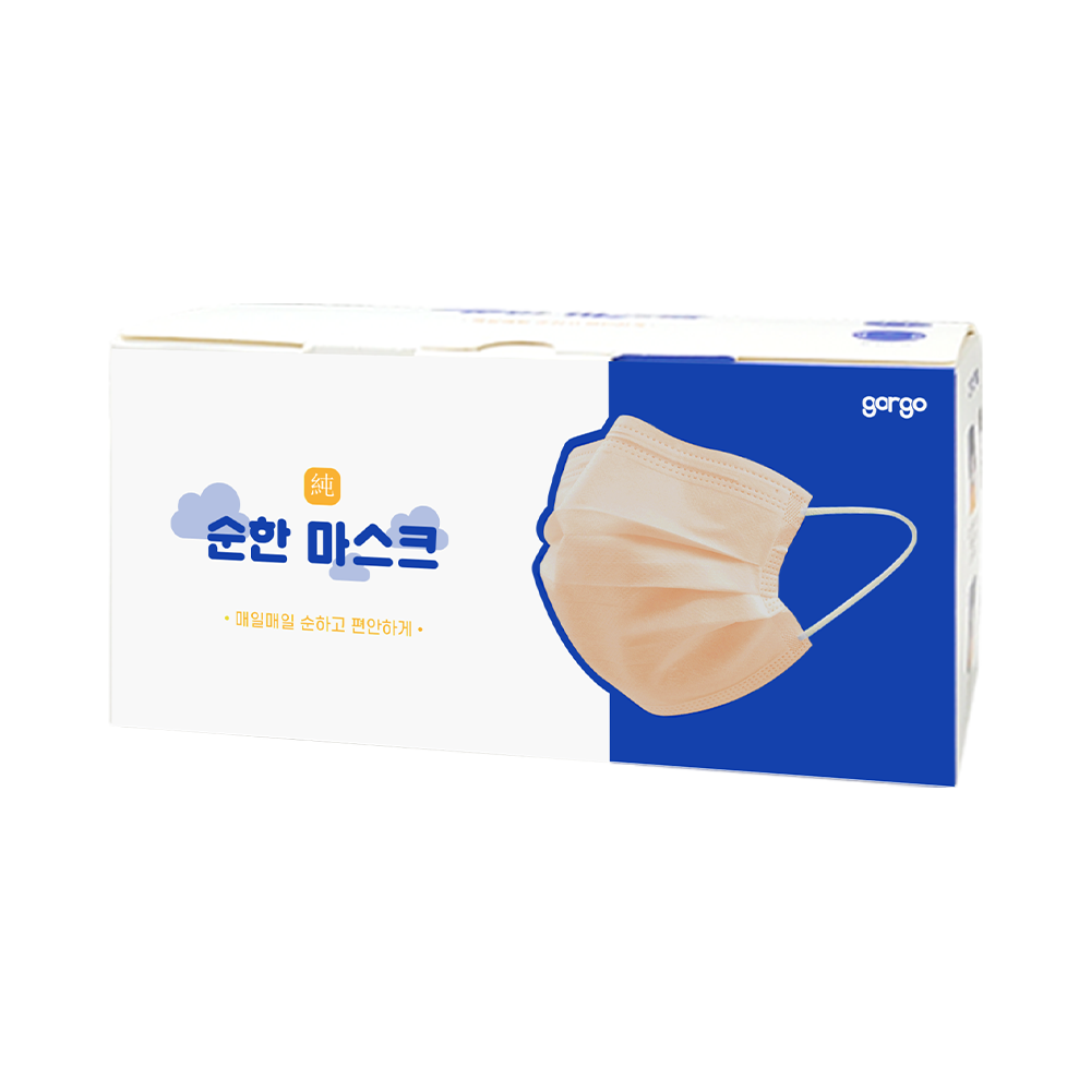 고르고 순한 숨쉬기편한 비말 차단 일회용 덴탈 컬러 마스크 블랙 50매 - 상세 이미지 2