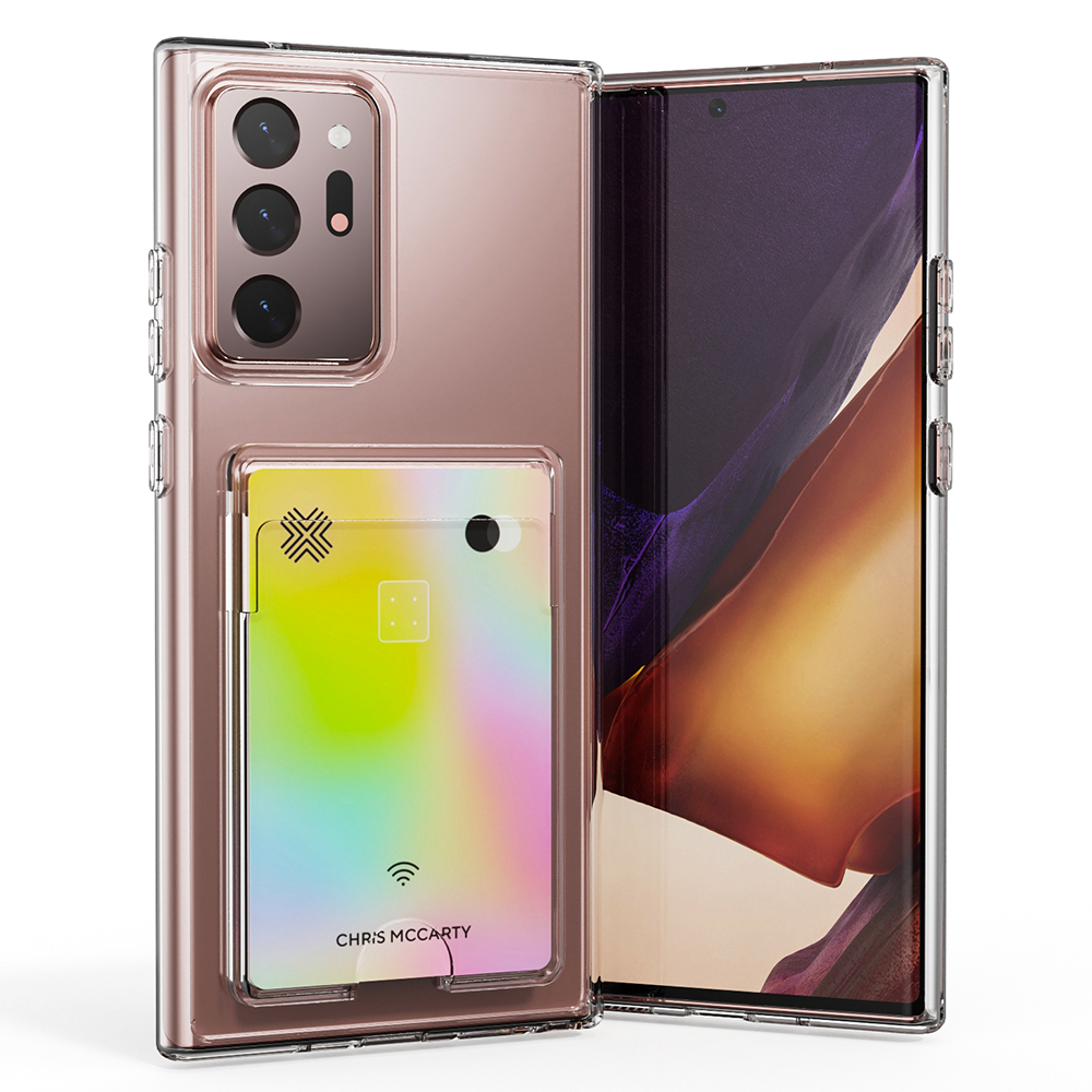 변색방지 카드 케이스 2장 수납 슬림 생폰 투명, 갤럭시노트20 울트라