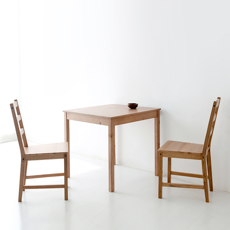 HORBO 2인원목식탁세트 소나무 740mm, 라이트브라운 1332.4158