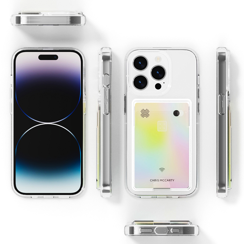 아이엠듀 변색방지 카드수납 케이스 2장 투명, 아이폰13