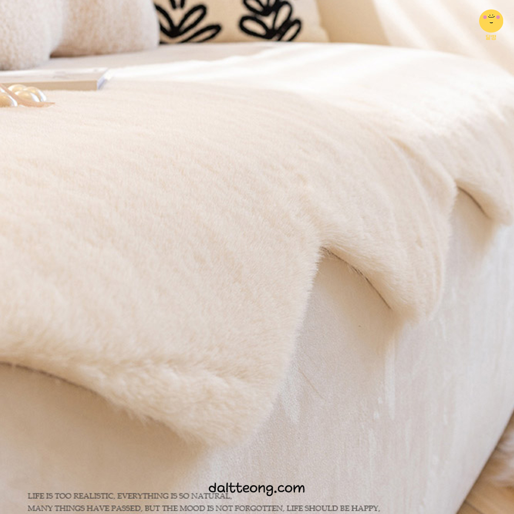 달떵 극세사 크림 밍크 퍼 쇼파 패드 러그 커버 매트 덮개 토퍼 3인4인 겨울70x150