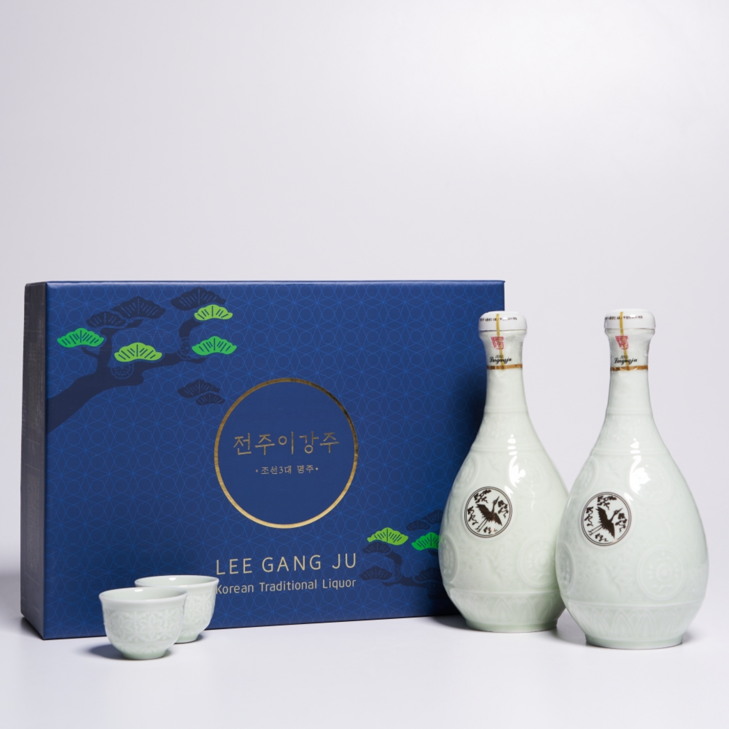 이강주 29호 도자기 25도 500ml 2본입(전용잔,쇼핑백 포함) 선물세트 전주 명절 - 메인 이미지