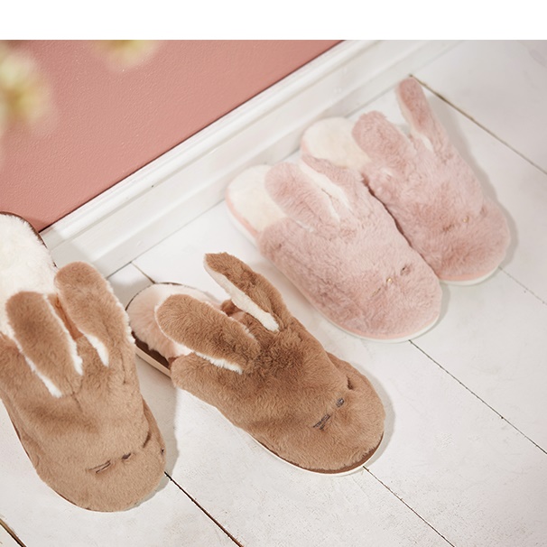 따뜻한 겨울용 커플 겨울 실외 슬리퍼 토끼 캠핑 털슬리퍼