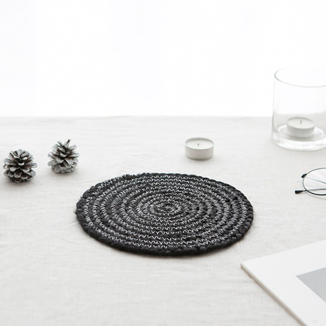 BUCHIDA 매트 원형 D20 블랙 블랙, 20cm