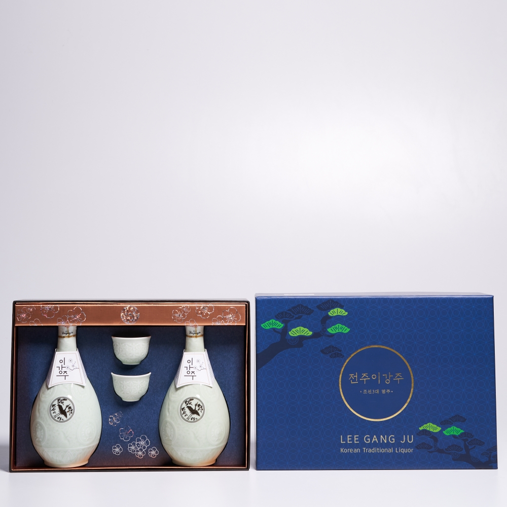이강주 29호 도자기 25도 500ml 2본입(전용잔,쇼핑백 포함) 선물세트 전주 명절 - 상세 이미지 5
