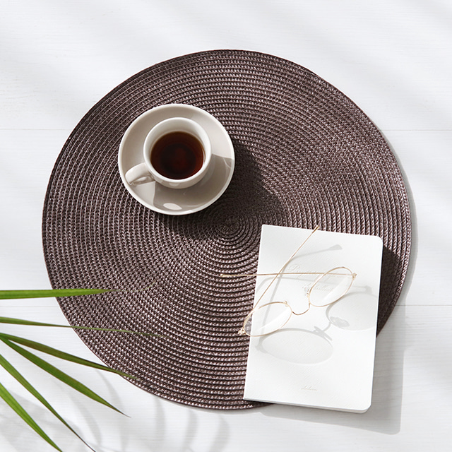 MAT 원형 테이블 매트 D38 KS1002DSM 다크브라운, 38cm