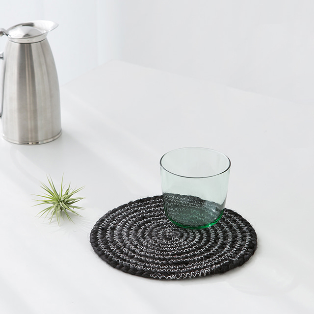 BUCHIDA 매트 원형 D20 블랙 블랙, 20cm