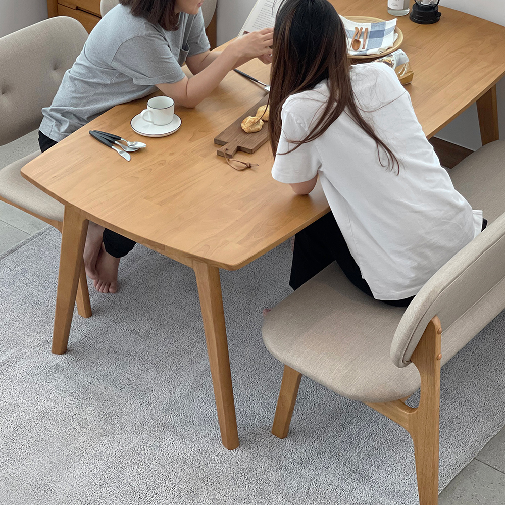 로포텐 올라 원목 6인용 식탁 세트 낮은 식탁 1700 의자3 벤치