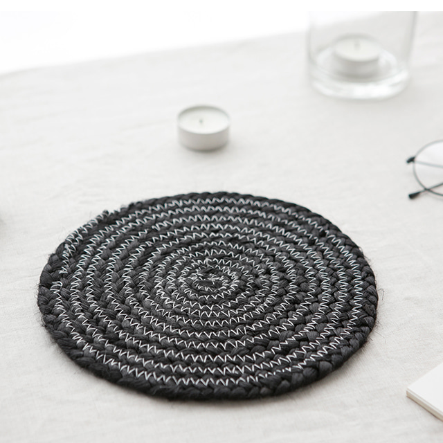 BUCHIDA 매트 원형 D20 블랙 블랙, 20cm