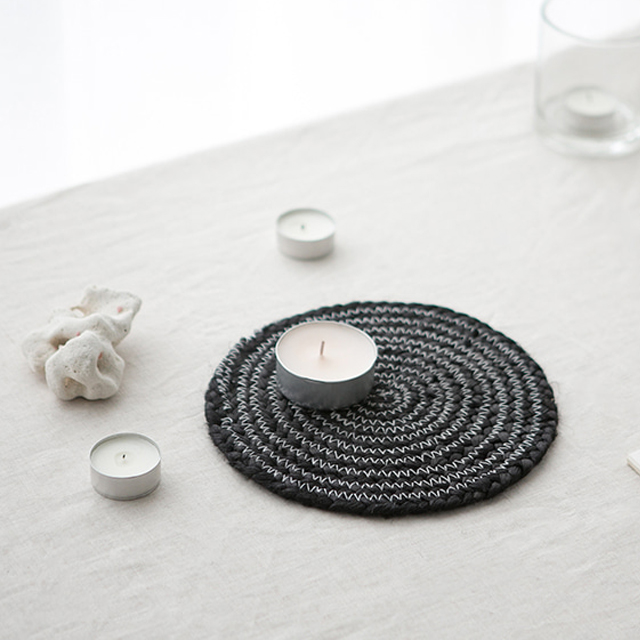 BUCHIDA 매트 원형 D20 블랙 블랙, 20cm