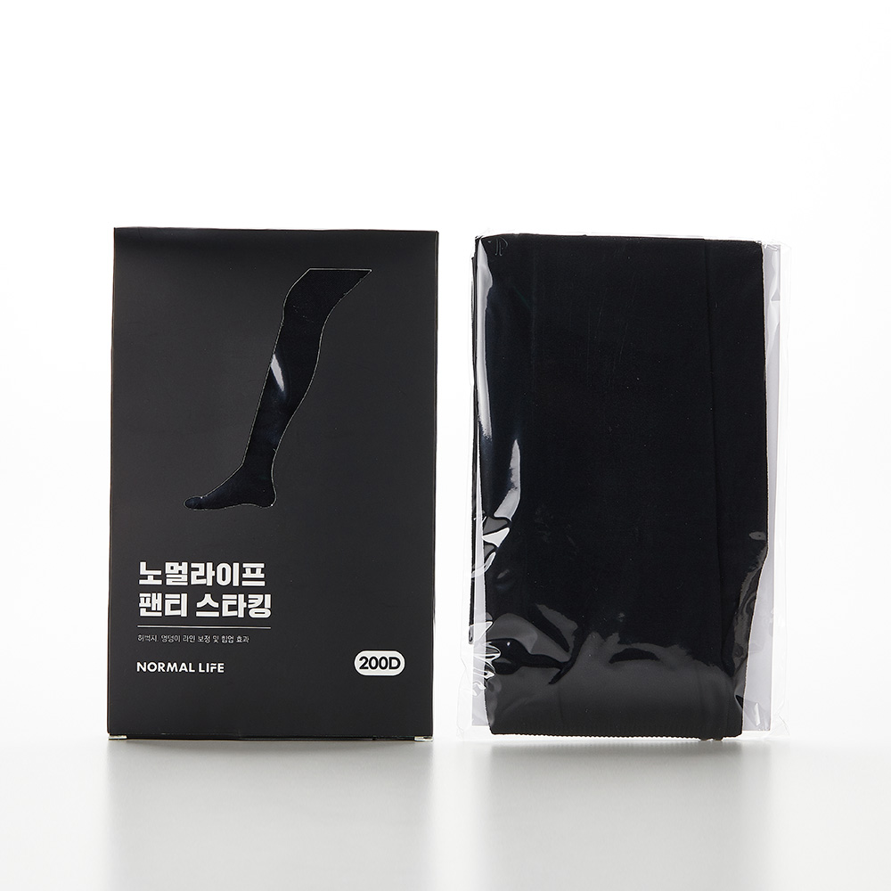 국내생산 노멀라이프 200D 고탄력 스타킹 검정 팬티스타킹 겨울 블랙 - 상세 이미지 3