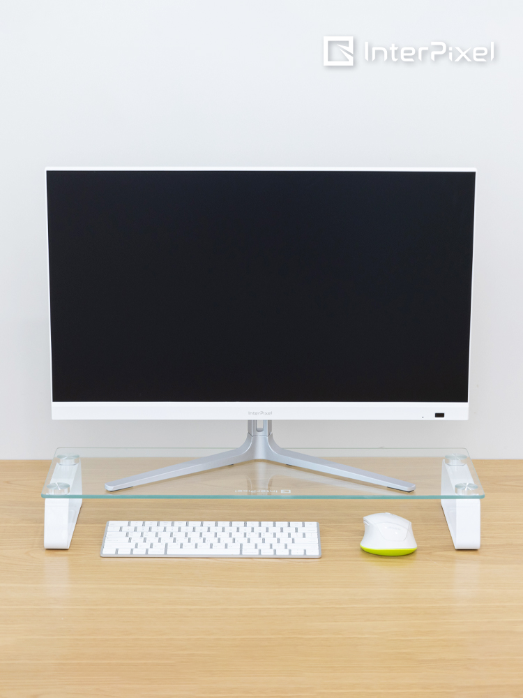 인터픽셀 IMT-G01 강화유리 모니터 받침대 선반 견고한 거치 20Kg 하중