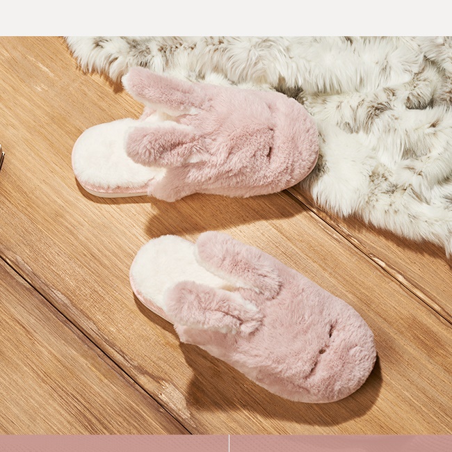 따뜻한 겨울용 커플 겨울 실외 슬리퍼 토끼 캠핑 털슬리퍼