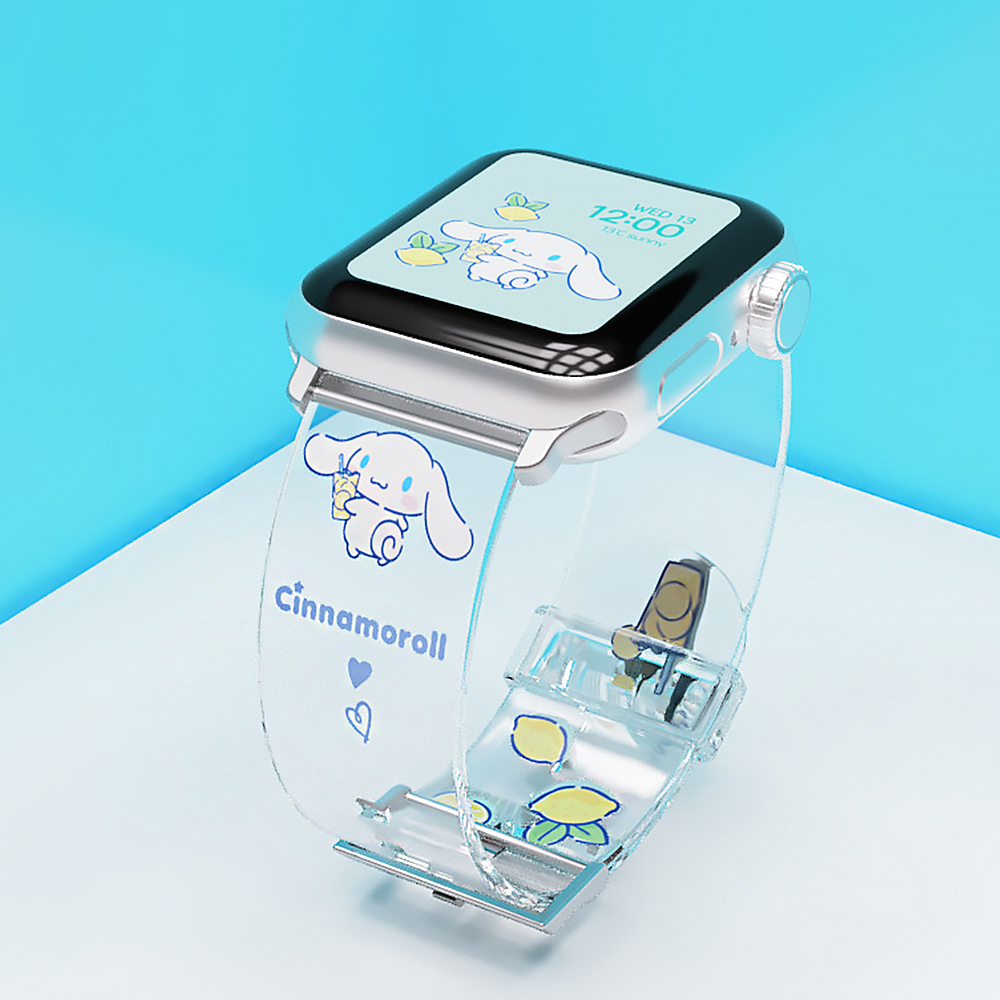 산리오 애플워치 스트랩 10 9 8 7 SE2 호환 밴드 시계줄 캐릭터 투명 시나모롤 과일