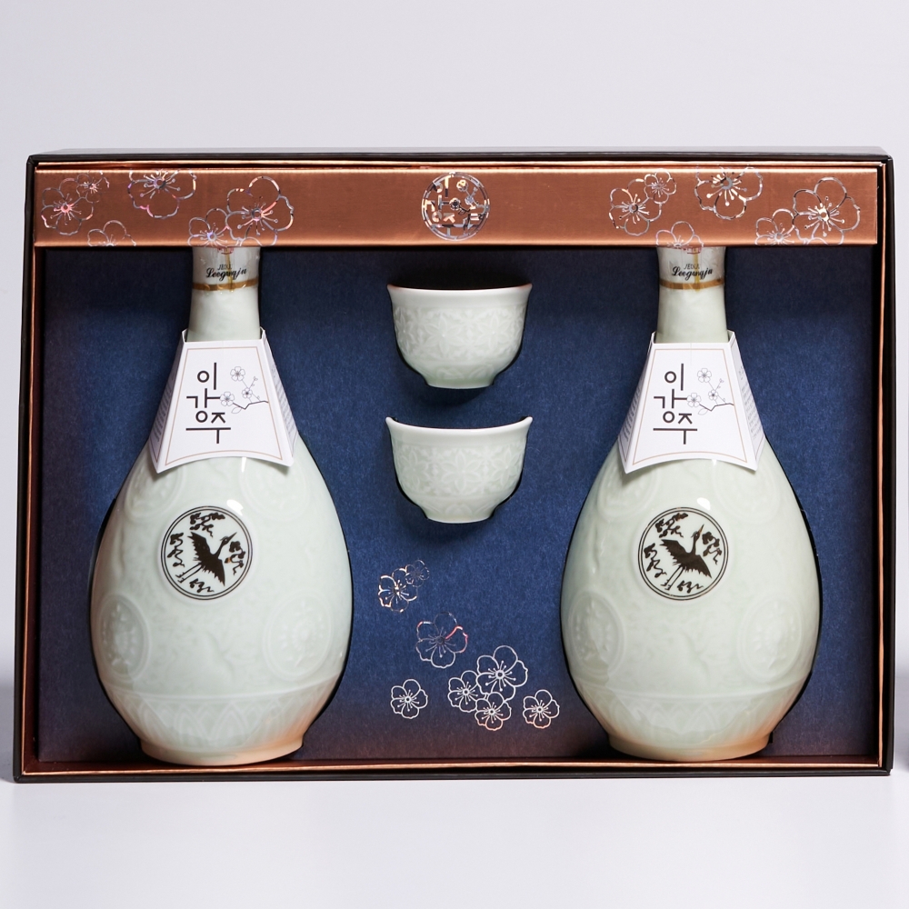 이강주 29호 도자기 25도 500ml 2본입(전용잔,쇼핑백 포함) 선물세트 전주 명절 - 상세 이미지 2