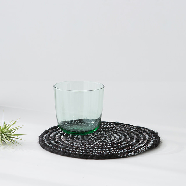 BUCHIDA 매트 원형 D20 블랙 블랙, 20cm