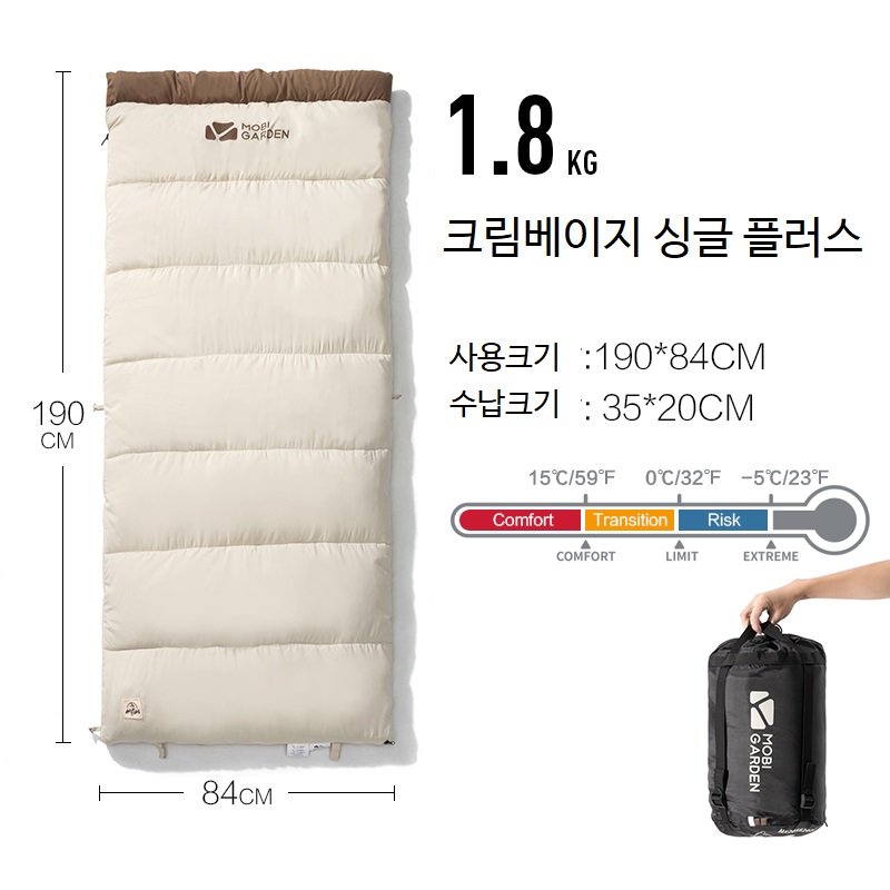더블 침낭 2인용 캠핑 이불 경량 동계 겨울 사계절 코튼 - 상세 이미지 3