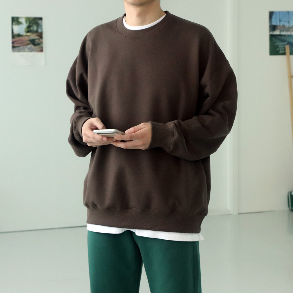 남자맨투맨 수피마 쭈리 티셔츠 남자오버핏맨투맨 제품 이미지