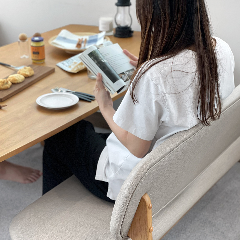 로포텐 올라 원목 6인용 식탁 세트 낮은 식탁 1700 의자3 벤치