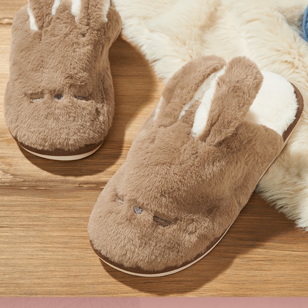 따뜻한 겨울용 커플 겨울 실외 슬리퍼 토끼 캠핑 털슬리퍼