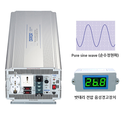 정현파 차량용 3kw 인버터 DC 12V 3000W AC220V 이미지 8