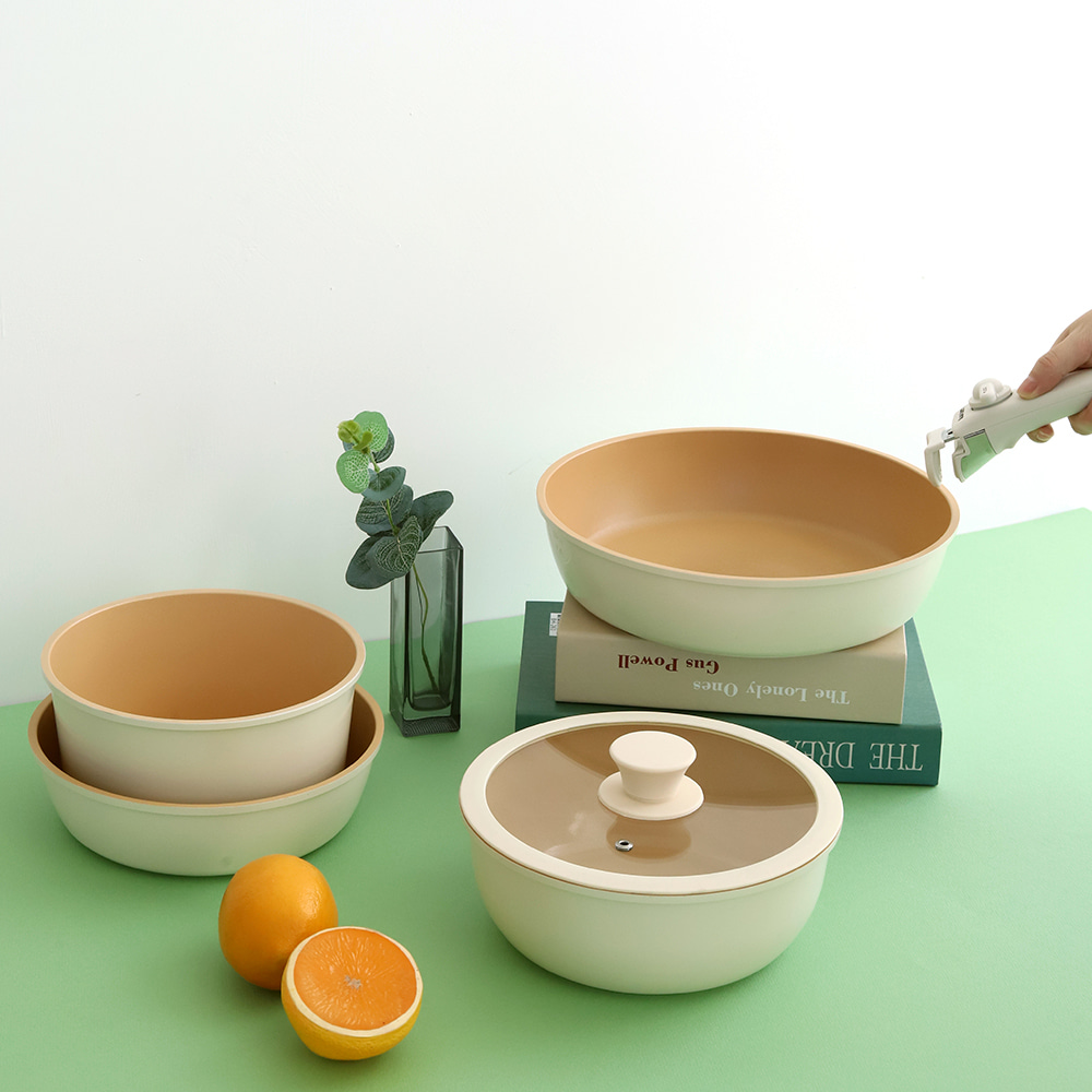 인덕션 냄비후라이팬세트 세라믹코팅냄비 3종세트 신혼 자취생