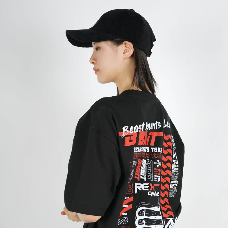 비베이트스킨 박스티 반팔티셔츠(올인원2) 남여공용 오버핏 블랙 BT-A02 제품 이미지