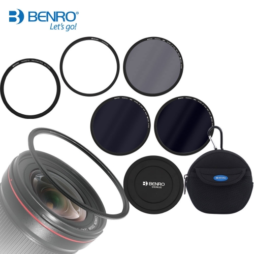 BENRO 자석필터 82mm 실속형 B키트 (ND16+ND64+ND1000+자석렌즈캡+자석82mm어댑터링+자석82-77스텝다운링+원형필터파우치)