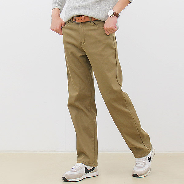 남자 기모 면바지 일자 퍼 본딩 겨울 바지 - 상세 이미지 2