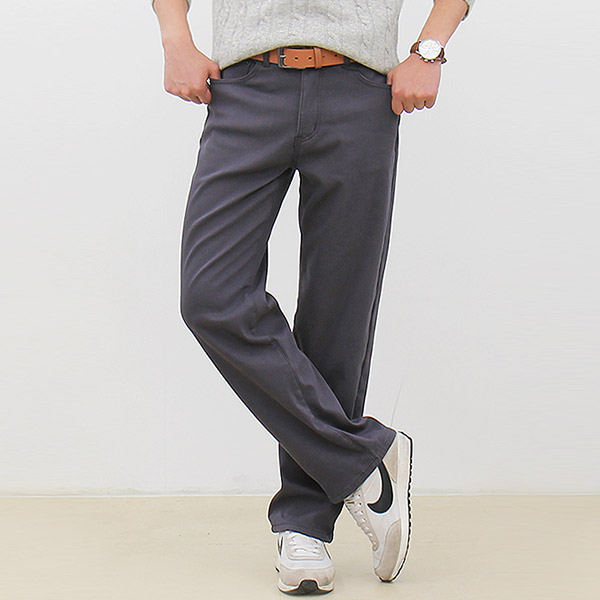 남자 기모 면바지 일자 퍼 본딩 겨울 바지 - 상세 이미지 5