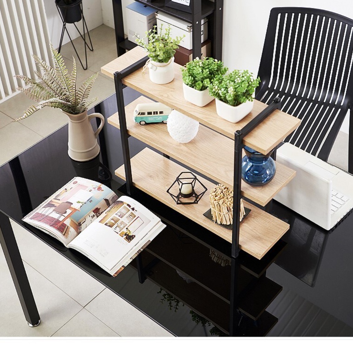 원목 화분 테이블 우드 화병 보조 테이블 선반 진열대 받침대 정리대 사이드 거실 벽 책상