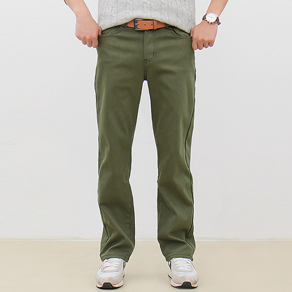 남자 기모 면바지 일자 퍼 본딩 겨울 바지 - 상세 이미지 3