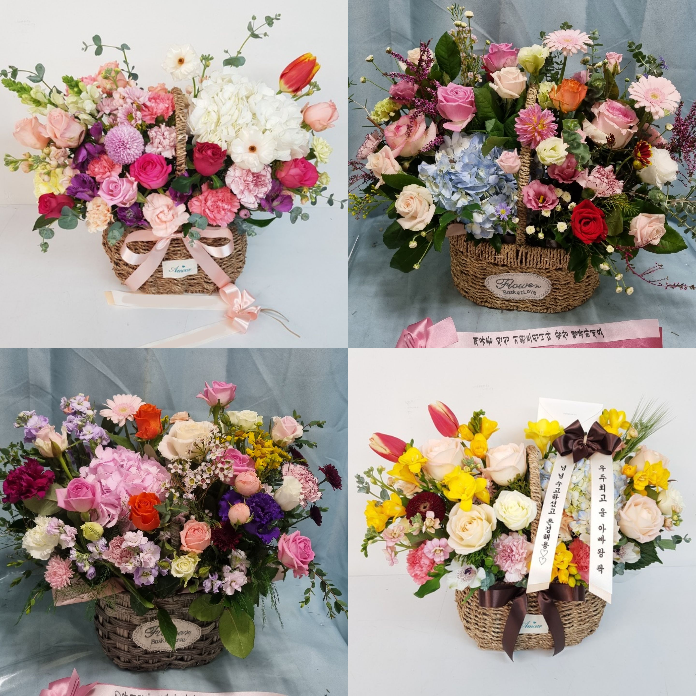 대형 꽃바구니 생화 기념일 여자친구 출산 생일 생신 칠순 팔순 퇴임 배달 꽃배송 구독 - 상세 이미지 2