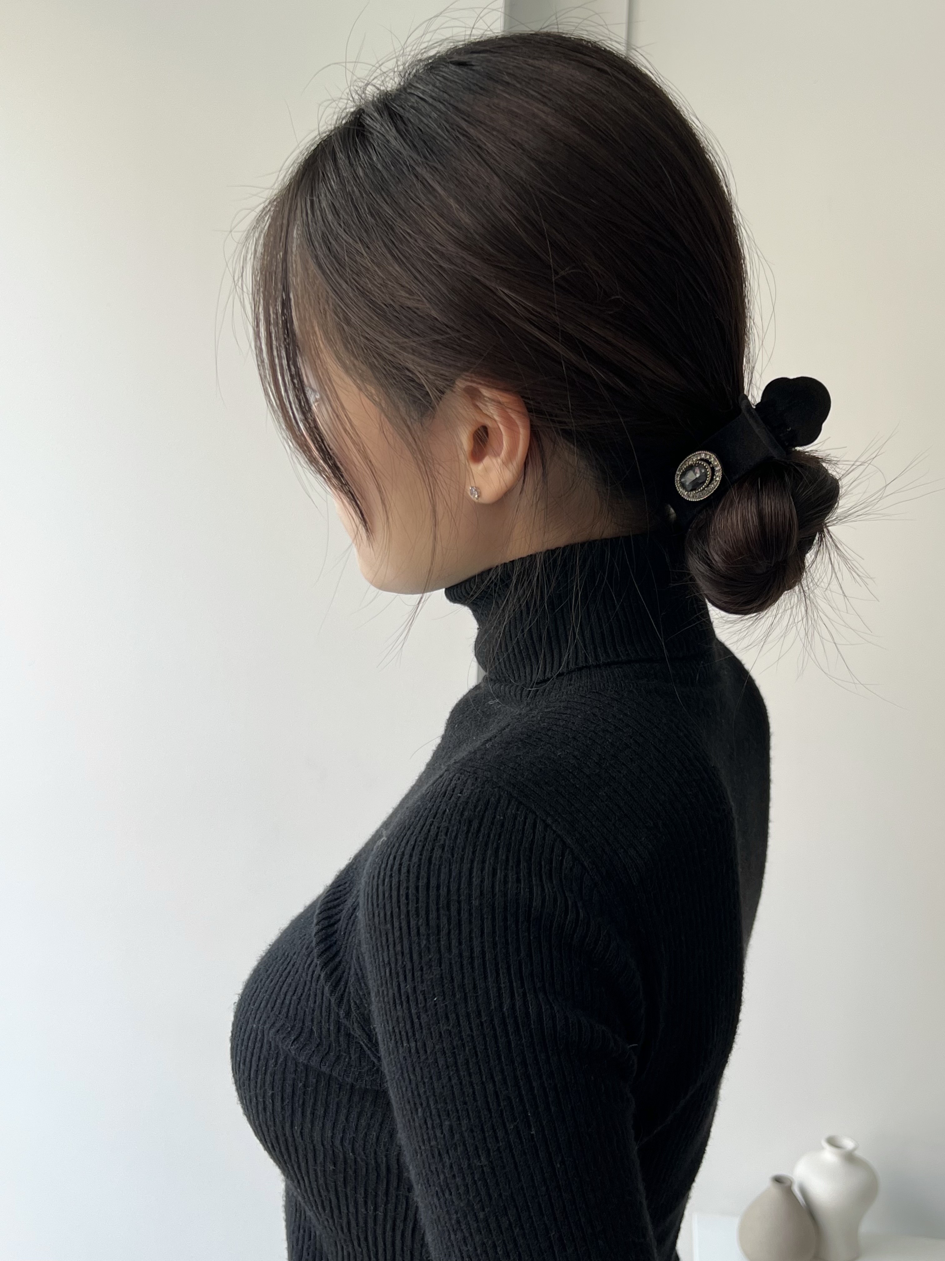 블랙벨벳 엔틱 진주 큐빅 로우번 집게핀 클립 3종류 이미지 7