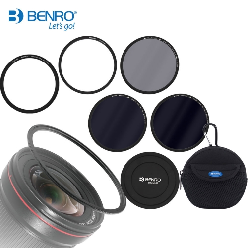 BENRO 자석필터 82mm 실속형 A키트 (ND8+ND64+ND1000+자석렌즈캡+자석82mm어댑터링+자석82-77스텝다운링+원형필터파우치)