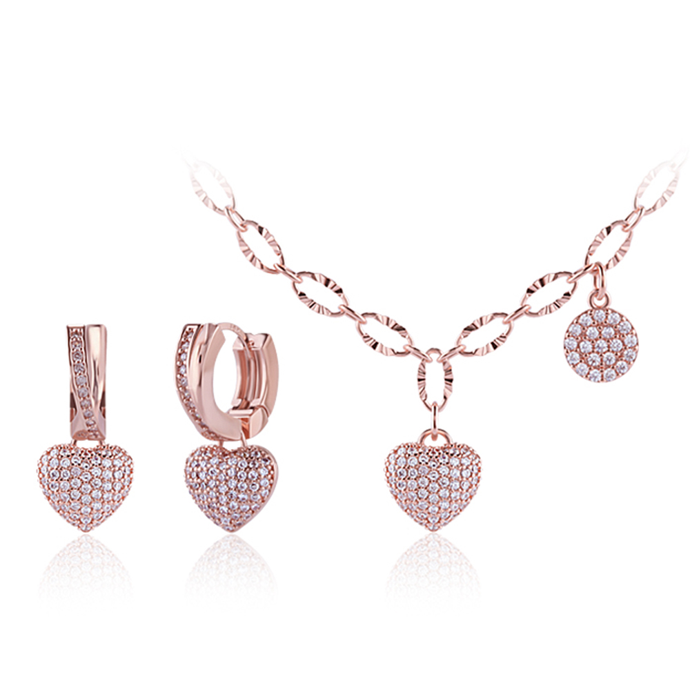 14K G.F 케이티 하트 귀걸이+목걸이 SET0118 - 상세 이미지 2
