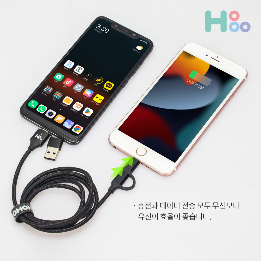 C타입 고속 충전 케이블 CTOC 60W 끼리 케이블 올인원 - 상세 이미지 4