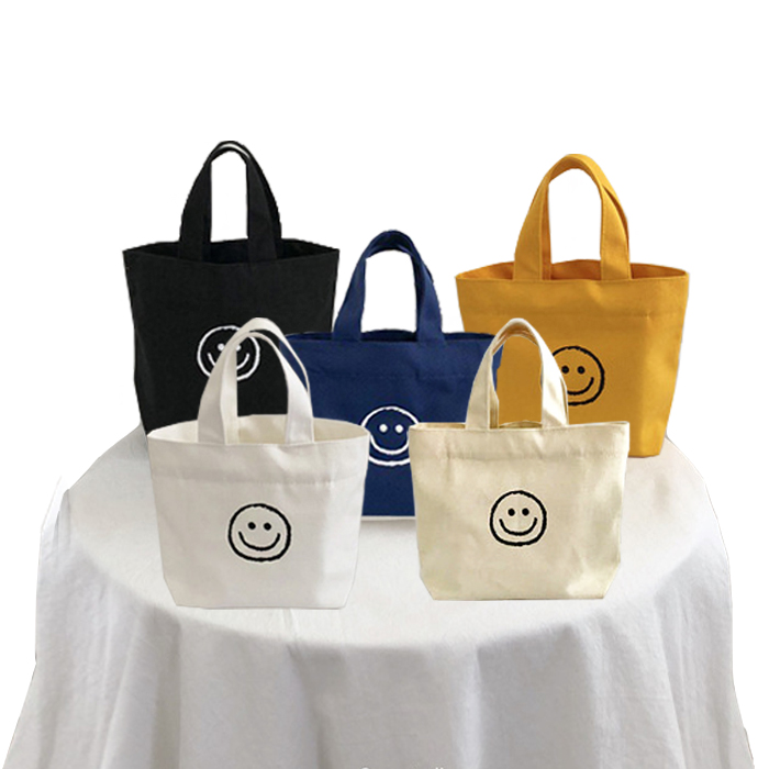 뷰레이터닷컴 위스퍼 스마일 미니 에코백 캔버스백 피크닉가방 손목가방